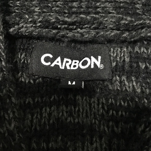 CARBON Cable Knit Black/Gray Cardigan size M - Picture 7 of 13